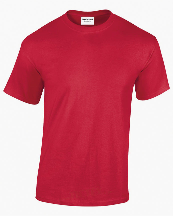 T-Shirt, rot, inkl. einfarbigem Transfer/Flock-Druck