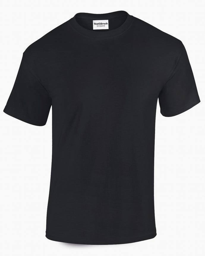 T-Shirt, schwarz, inkl. einfarbigem Transfer/Flock-Druck